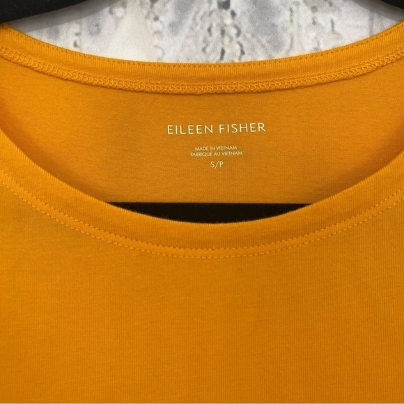 Eileen Fisher Size Small Mango Yellow Orange Crew Neck Pullover Dress Sleeveless - Picture 7 of 9